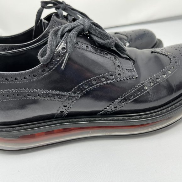 Prada Levitate Leather Derby Shoes Black Mens Size 7 main image 9